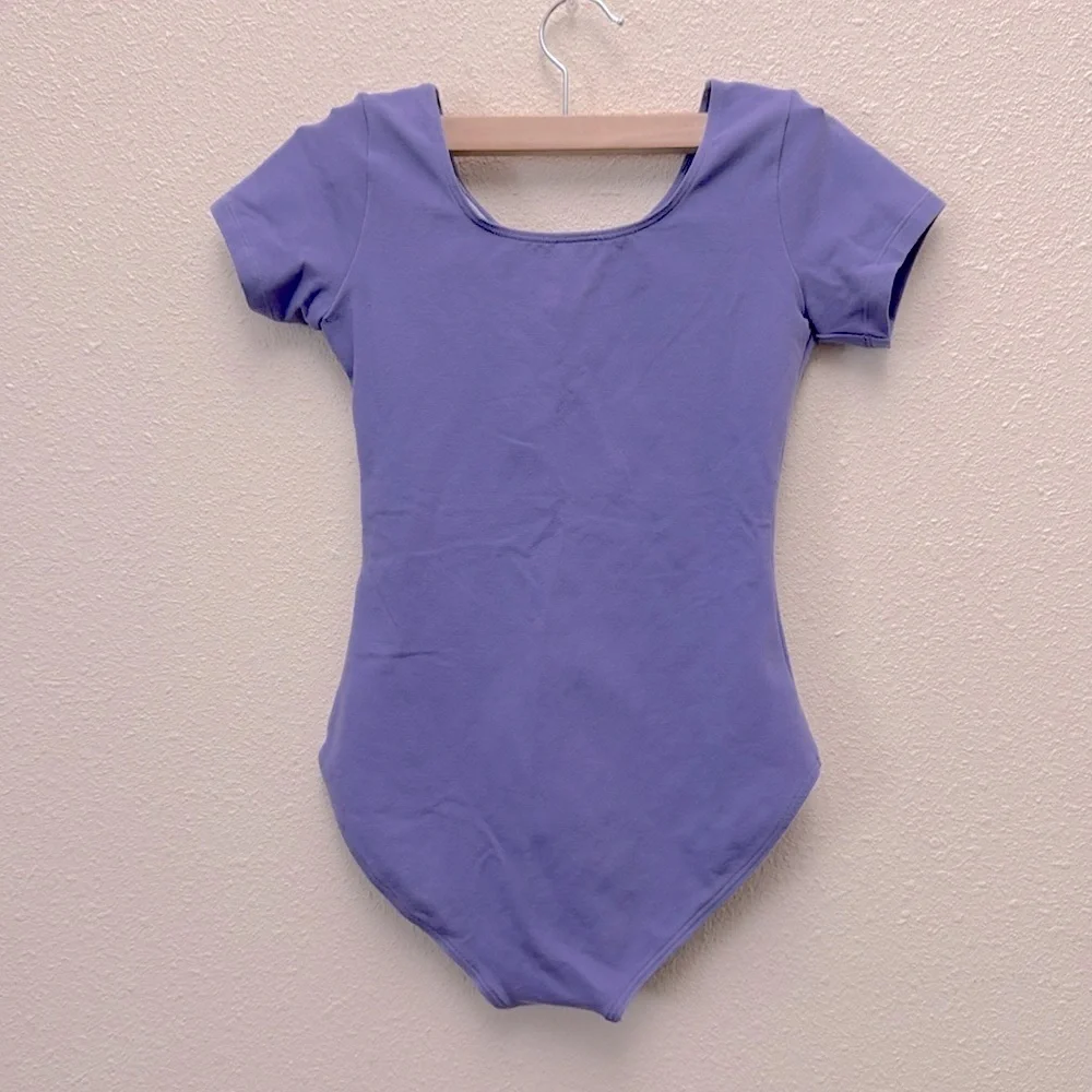 Bloch Girls Short Sleeve Round Neck Lavender Leotard Size 14